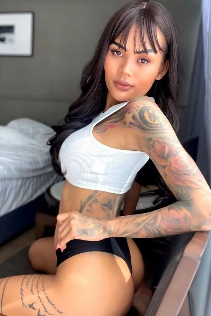 Sexy Wila Thai Tattoo Bedroom Photoshoot