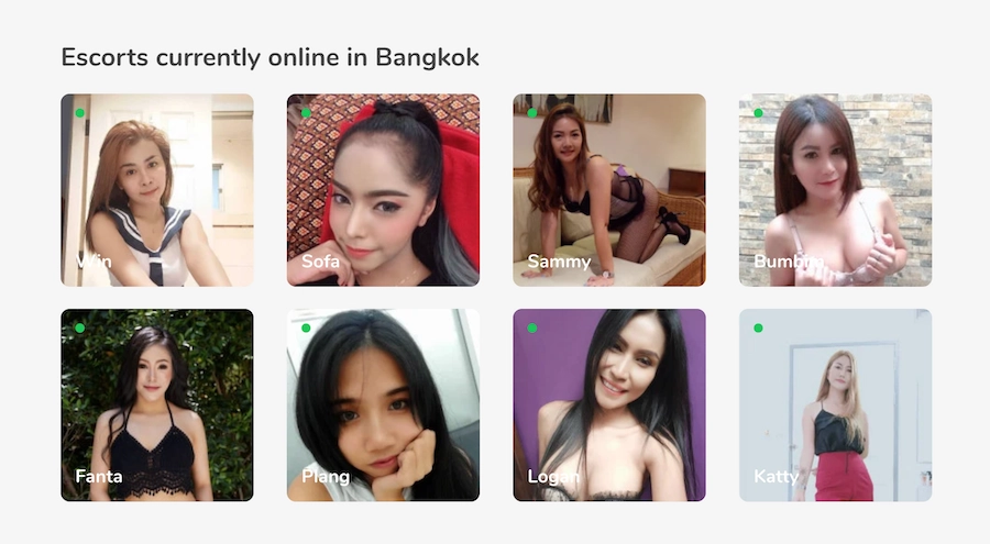 escorts currently online in Bangkok