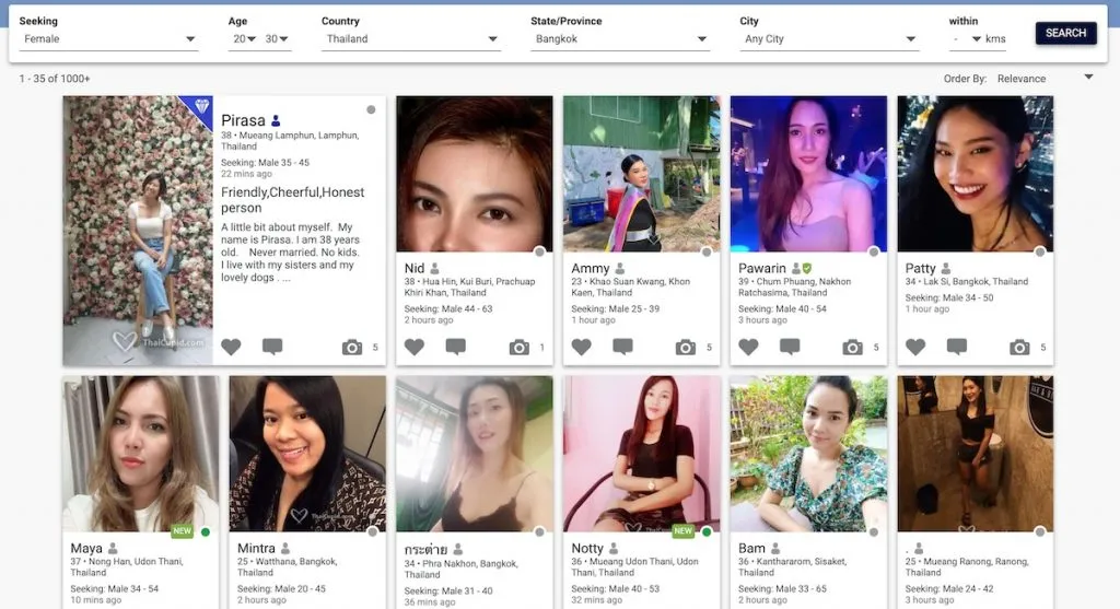 list of dating profiles on Thaicupid