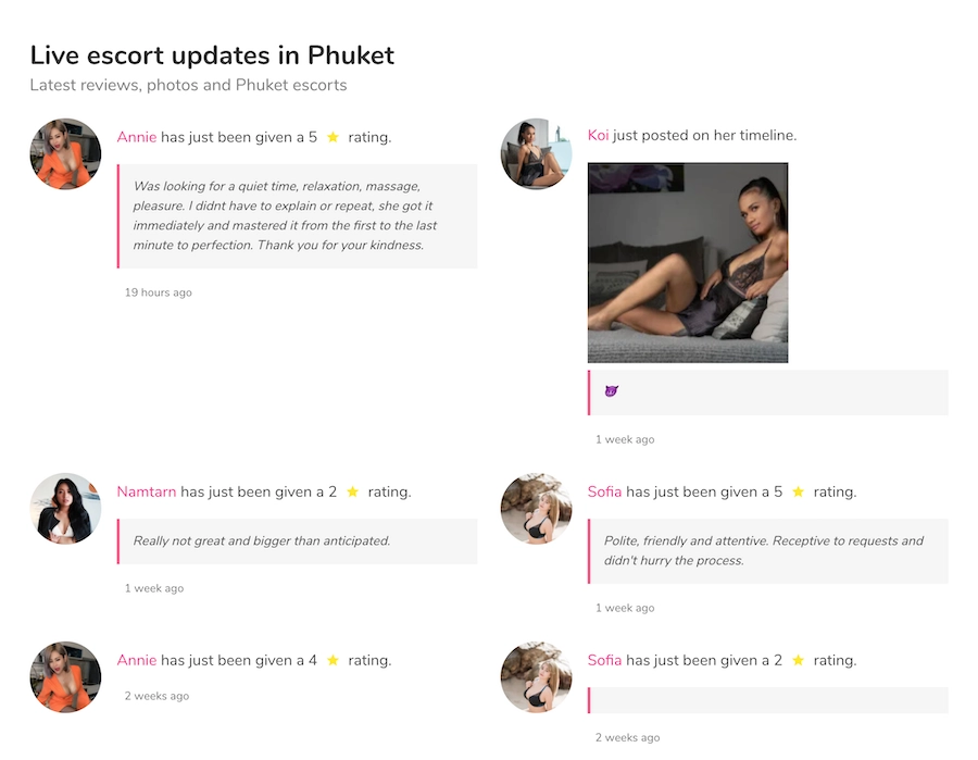 live escort updates in Phuket