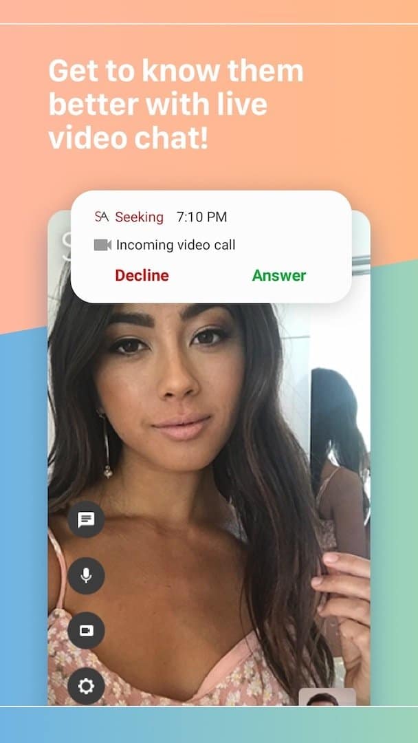 video chat feature on seeking sugar dating app
