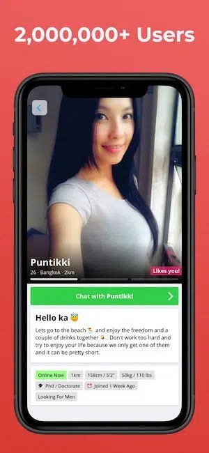 thaifriendly app user profile screenshot